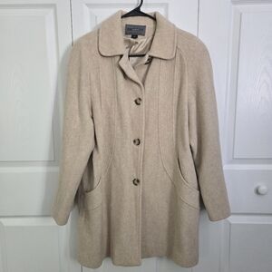 Vintage Wool Blend Tan Pea Coat